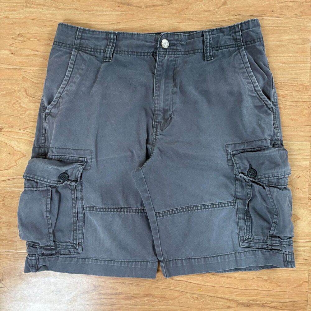 Old Navy Faded Black/Gray Baggy Cargo Shorts Multi Pocket streetwear Y2K Utility
